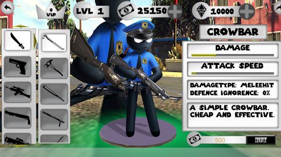 Screenshot 1 for US Police Stickman Vegas Rope Hero City Gangster 2 1.2 MOD (Unlimited Coin)