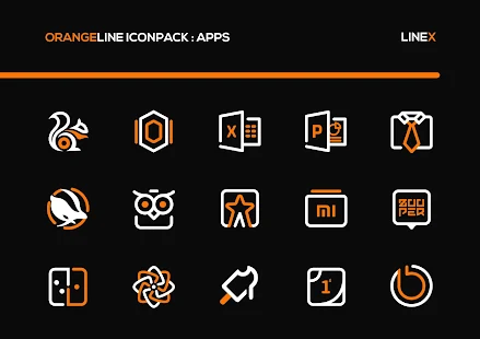 Screenshot 3 for OrangeLine IconPack LineX 3.1 Patched