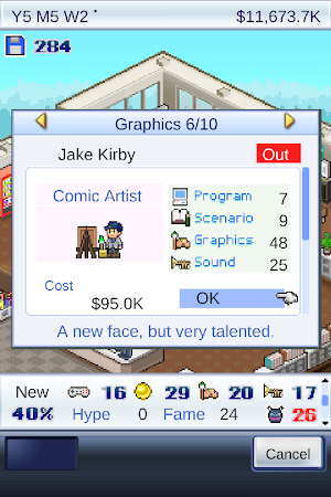 Screenshot 1 for Game Dev Story 2.0.1 MOD Unlimited Money