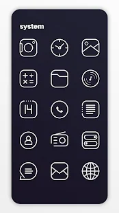 Screenshot 1 for Caelus White Icon Pack White Linear Icons 2.0 Patched