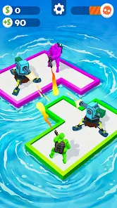 Screenshot 2 for War of Rafts Crazy Sea Battle 0.41.01 MOD APK Unlimited Money