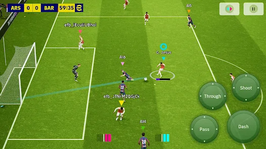 Screenshot 1 for eFootball PES 2024 8.1.0 MOD APK Mega Hit, Accuracy Angle Goal