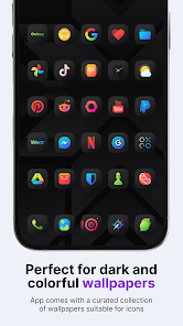 Screenshot 2 for Athena Dark Icon Pack 40.60.14 APK Full Version