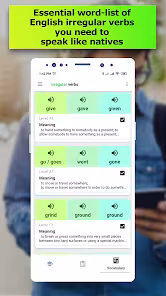 Screenshot 1 for English Irregular Verbs 1.2.3 APK PRO