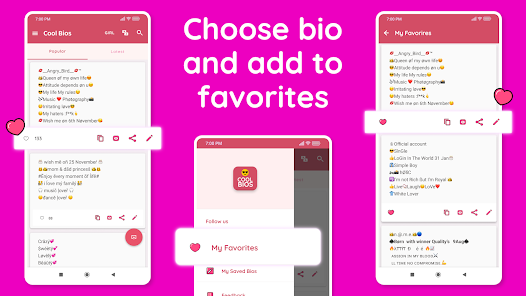 Screenshot 7 for Cool Bio Quotes Ideas 2.8.2.1 MOD APK Premium Unlocked