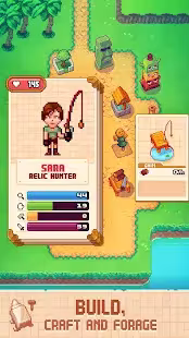 Screenshot 2 for Tinker Island Pixel Art Survival Adventure 1.4.32 MOD APK