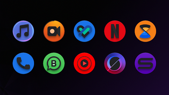 Screenshot 1 for Baked Dark Android Pie Icon Pack 2.8 Patched