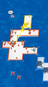 Screenshot 3 for War of Rafts Crazy Sea Battle 0.41.01 MOD APK Unlimited Money