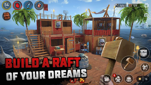Screenshot 5 for Raft Survival Ocean Nomad Simulator 1.167 MOD Free Craft/Money