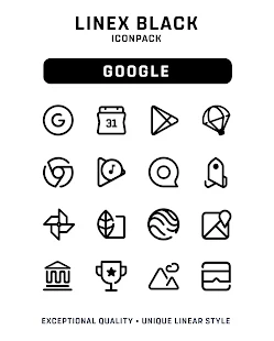 Screenshot 1 for LineX Black Icon Pack 1.3 Patched