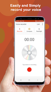 Screenshot 1 for Voice Recorder Compass Flashlight 3 in 1 1.0.2 Ads-Free