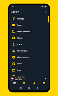 Screenshot 1 for Luminous Black Material Poweramp v3 Skin 3.6 Paid