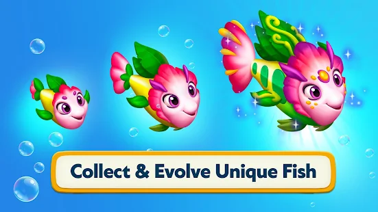 Screenshot 2 for Sea Merge! Fish Aquarium Game & Ocean Puzzle 1.7.5 Mod money
