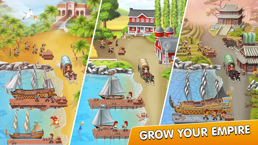 Screenshot 1 for Pocket Ships Tap Tycoon Idle Seaport Clicker 0.5.6 Mod free shopping