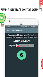 Screenshot 2 for Shuttle VPN 2.1 MOD APK Premium Unlocked
