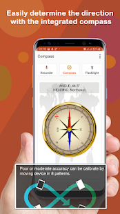 Screenshot 3 for Voice Recorder Compass Flashlight 3 in 1 1.0.2 Ads-Free