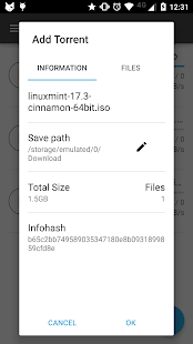 Screenshot 1 for CatTorrent Torrent Client 0.7.0 [Ad Free]