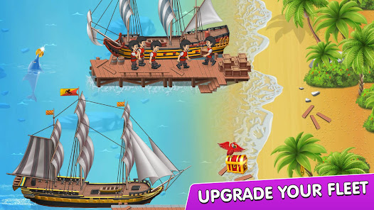 Screenshot 4 for Pocket Ships Tap Tycoon Idle Seaport Clicker 0.5.6 Mod free shopping