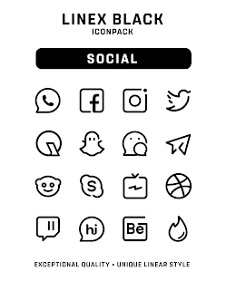 Screenshot 2 for LineX Black Icon Pack 1.3 Patched