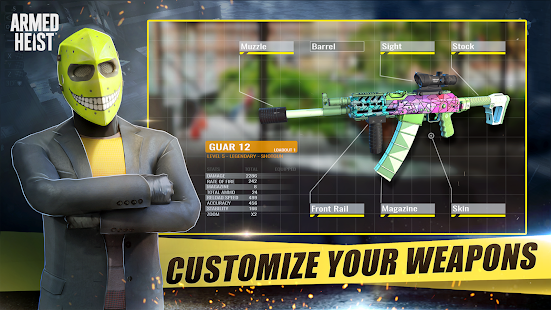 Screenshot 3 for Armed Heist Shooting gun game 3.0.2 MOD APK Menu