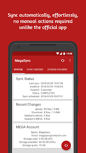 Screenshot 1 for Autosync for MEGA MegaSync 4.4.16  Ultimate