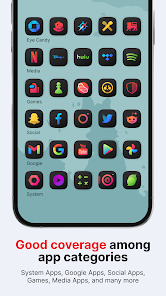 Screenshot 4 for Athena Dark Icon Pack 40.60.14 APK Full Version