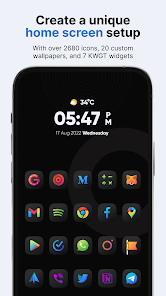 Screenshot 1 for Athena Dark Icon Pack 40.60.14 APK Full Version