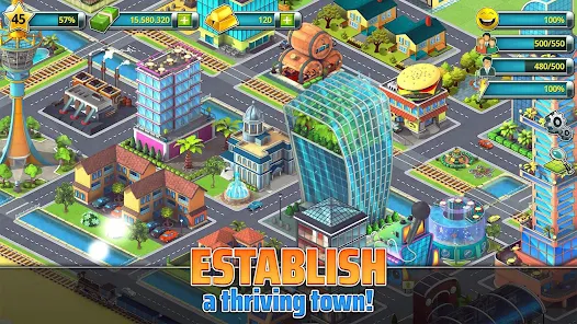 Screenshot 1 for Town Building Tropic Ci 1.6.2 MOD APK Unlimited Money Gold