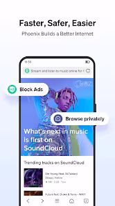 Screenshot 1 for Phoenix Browser 12.6.1.4375 MOD APK Premium Unlocked