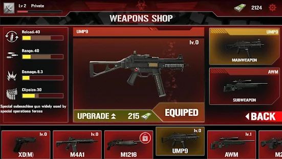 Screenshot 2 for Zombie Defense Force-3d zombies hunting king v1.0.7.1 MOD APK (Unlimited Money)