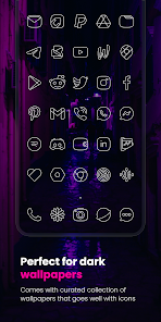 Screenshot 1 for Vera Outline White Icon Pack APK 5.6.9 Patched