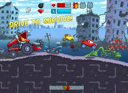 Screenshot 3 for Car Eats Car Apocalypse Racing 2.9 MOD (Unlimited Money + Fuel + Unlocked)